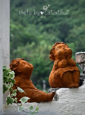 创意治愈铸铁小胖妞摆件户外花园座地园艺庭院造景布置阳台装饰品