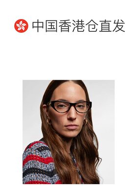 1h可退 香港直邮Gucci 古驰 女士 双G扣猫眼眼镜  舒适时尚