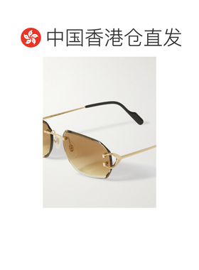 1h可退 香港直邮CARTIER 卡地亚 男士 金色 Classic C de 太阳镜