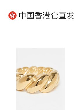 香港直邮ASOS 女士 bubble 防水不锈钢扭曲设计色调戒指(金色)