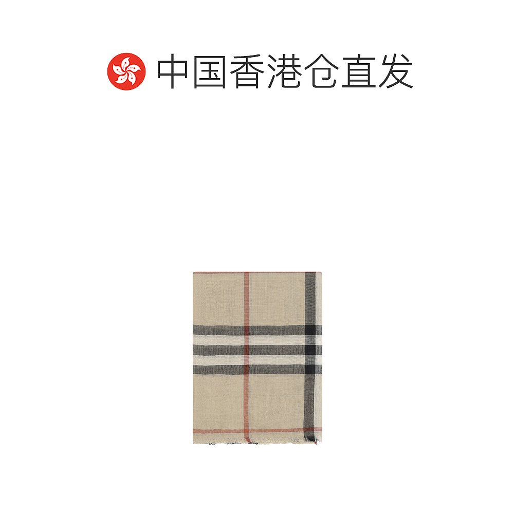 香港直邮Burberry 格纹围巾 80970261羊毛博柏利 - 图1