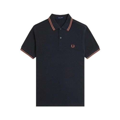 香港直邮FRED PERRY 男士POLO衫 M3600Y31 SS2025 蓝色 FP TWIN T - 图0