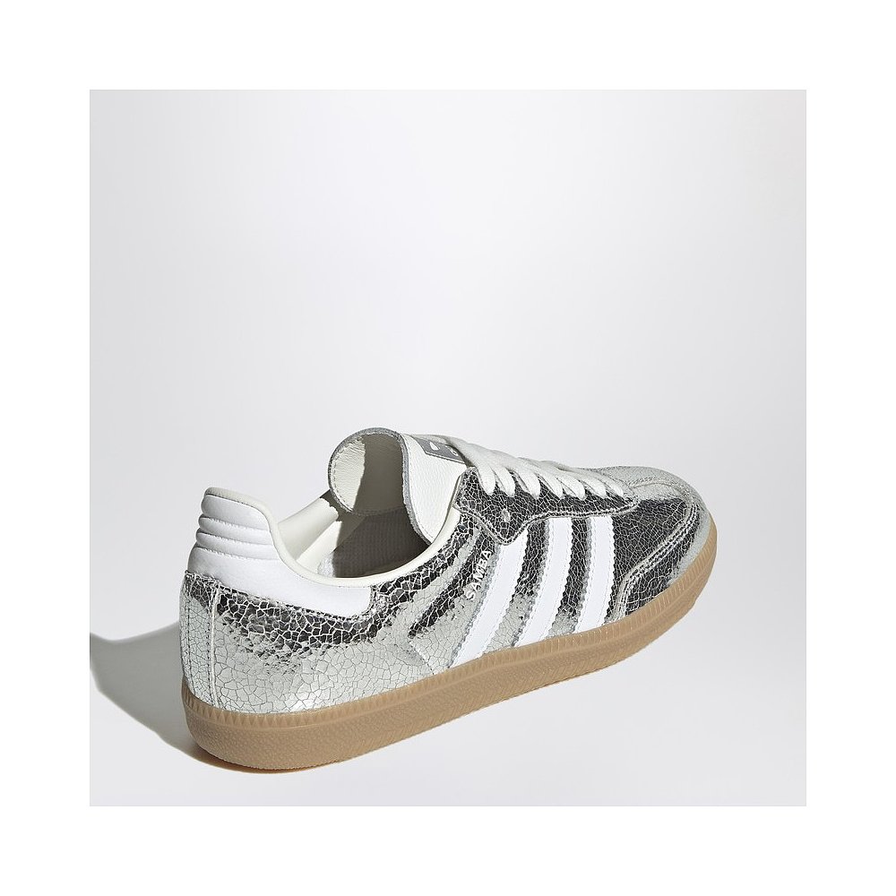 香港直邮Adidas 女士 Samba OG Metallic/White 银色运动鞋 JR003 - 图0