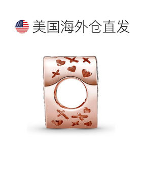 1h可退 【美国直邮】Pandora 方晶锆石闪亮手绘心形吊坠