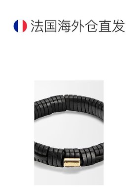 1h可退 欧洲直邮LOEWE/罗意威 女士黑色黄铜/小牛皮手链新款