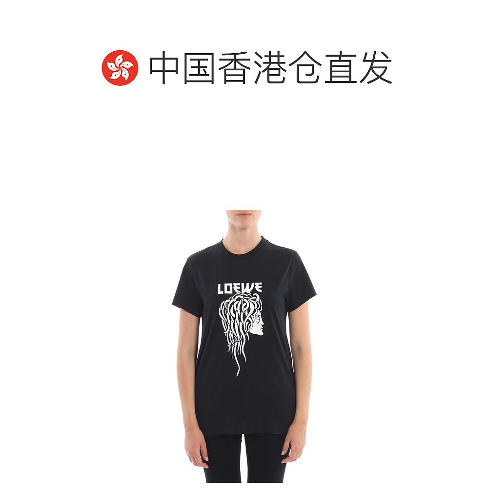 香港直邮Loewe黑色Salome印花T恤 S6299933PC罗意威爆款短袖-图1