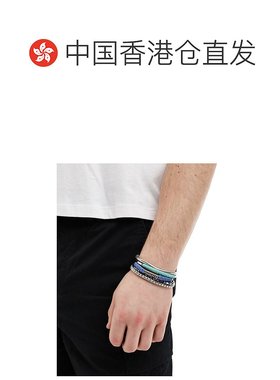 香港直邮ASOS 男士 festival 设计手镯珠饰混合多晶石手链(5件套)