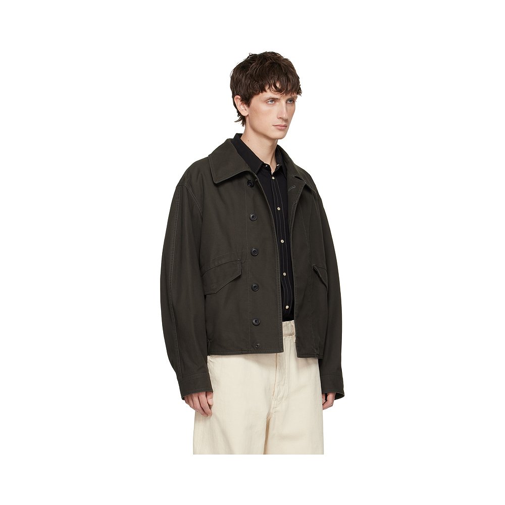 香港直邮Lemaire 男士 卡其色 Boxy 夹克 OW1169LF1452 - 图0