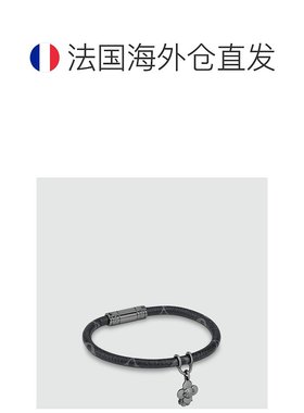 1h可退 欧洲直邮LV/路易威登 男士银色/黑色金属/帆布手链新款