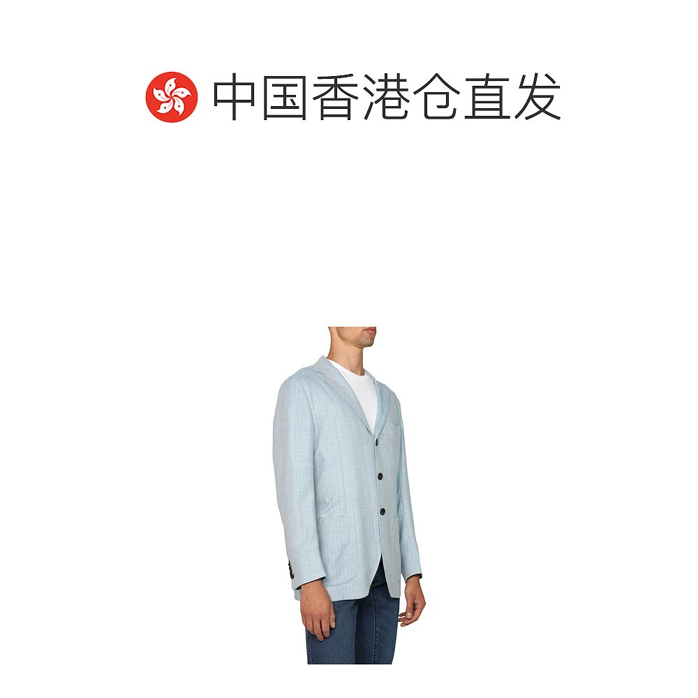 香港直邮Kiton 三扣西装外套 UG89K0649A01003LIGHTBLUE - 图1