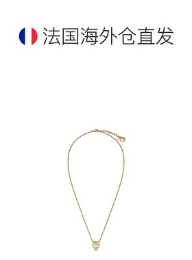 1h可退 欧洲直邮FENDI/芬迪 23新款 F Is女士金色金属白色珍吊坠