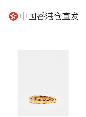 1h可退 香港直邮ASOS 男士 puff 设计防水不锈钢戒指(金色)