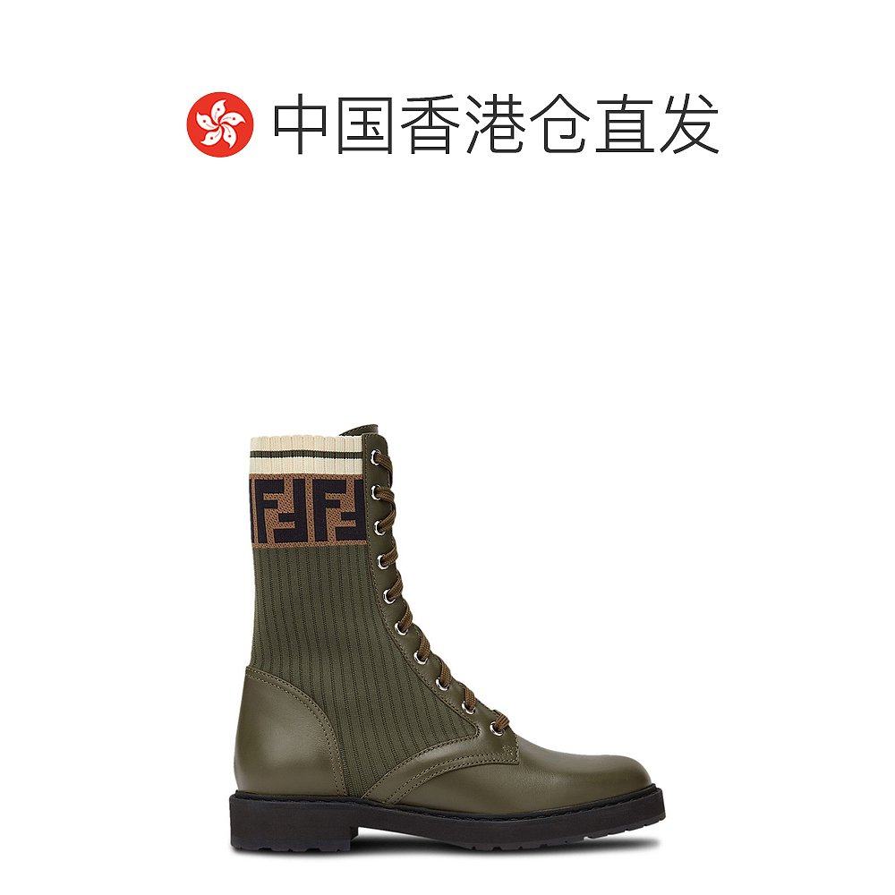 香港直邮fendifendi绿色女士马丁靴 天猫国际Xvan选集合店真丝上装