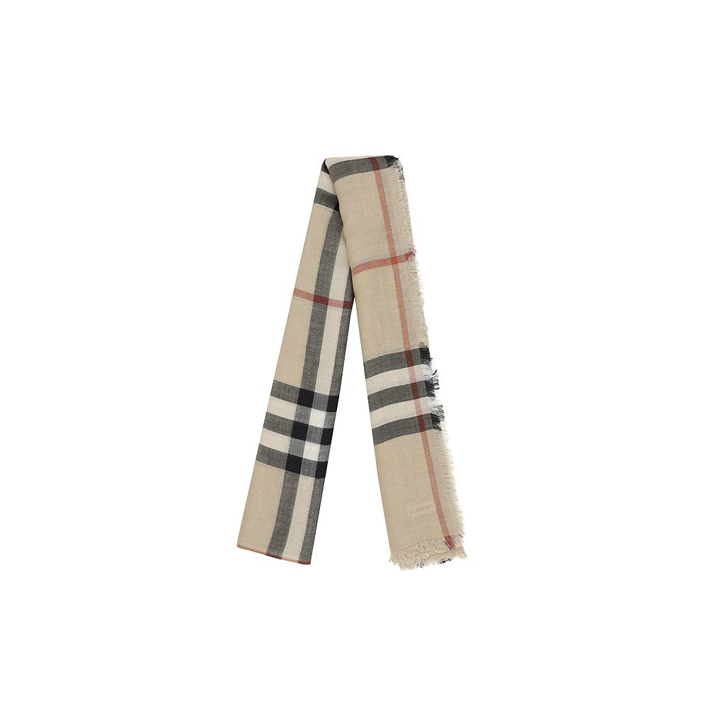 香港直邮Burberry 格纹围巾 80970261羊毛博柏利 - 图0