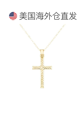 1h可退 【美国直邮】Macy's|纹理十字架 18 英寸吊坠项链