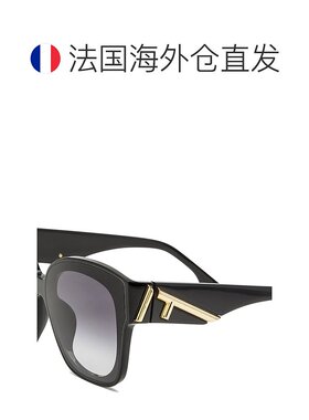 欧洲直邮Fendi芬迪女士户外轻便方框墨镜黑色F图案简约百搭休闲