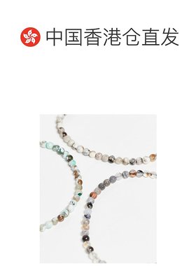 1h可退 香港直邮ASOS 男士 puller 设计珠饰多手镯(三件套)手链