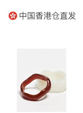 香港直邮ASOS 女士 树脂波浪设计手镯(两件套) colorful花色 舒适