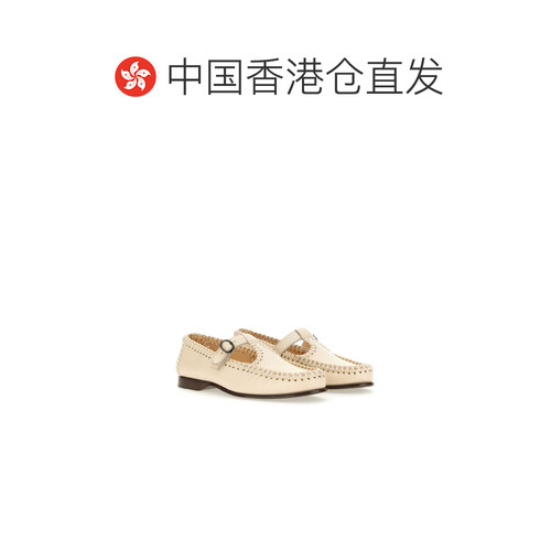 HEREU 女士凉鞋 ALCOWFS240037IVORY CO 浅棕色 T 字形乐福鞋 - 图1
