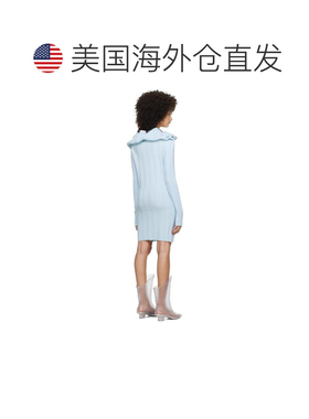 1h可退 【美国直邮】Y/Project|蓝色荷叶边项链迷你连衣裙