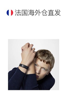 1h可退 欧洲直邮LV/路易威登 男士黑色黄铜/帆布手链新款
