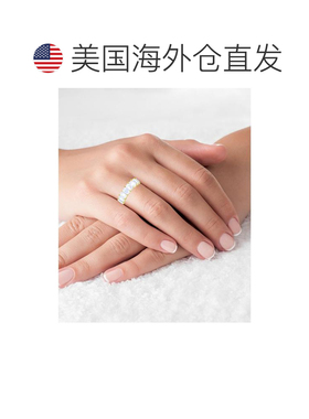 【美国直邮】Macy's|14k 黄金镀纯银白色祖母绿切割方晶锆石永恒