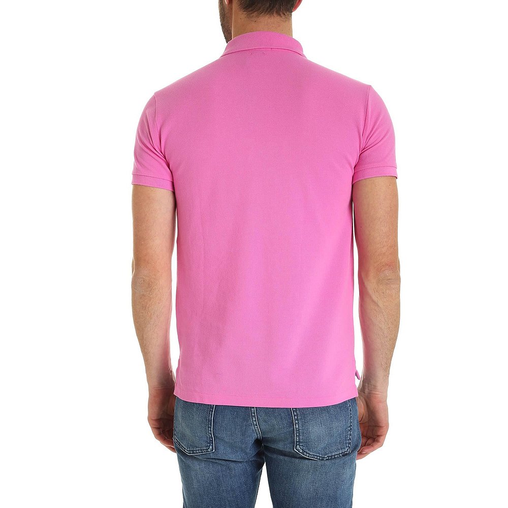 自营｜RALPH LAUREN拉尔夫·劳伦男士粉红色棉质徽标短袖Polo衫-图2