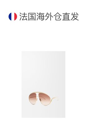 1h可退 欧洲直邮Loewe罗意威 女士渐变棕色金属飞行员款太阳镜