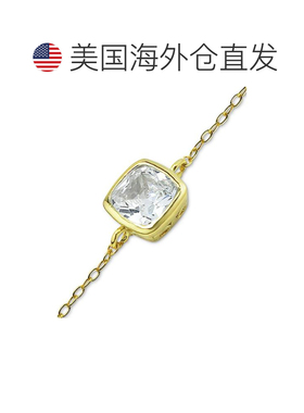 【美国直邮】方晶锆石镶边脚踝手链，专为梅西百货打造水晶