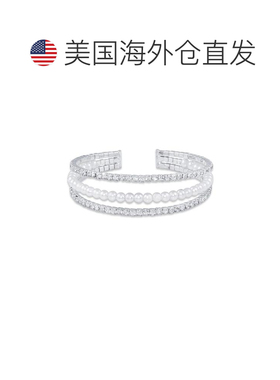【美国直邮】排水晶仿珍珠线圈袖口手链