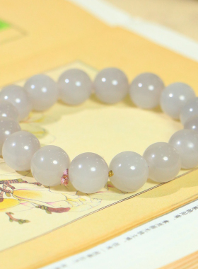 安道子纯天然和田玉手链珠圆玉润手串油性十足男女手饰包邮