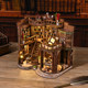 3D three-dimensional puzzle bookend wooden assembly model diy cabin handmade miniature scene art mini house
