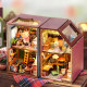 Diy cabin building block town handmade house