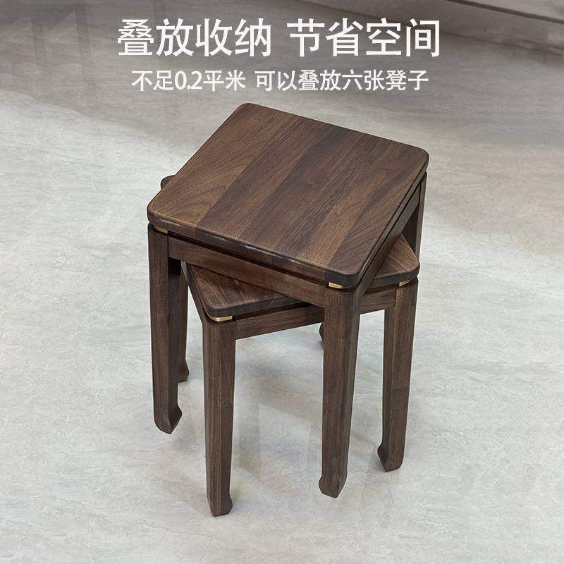 北美黑胡桃木高脚凳带叠加奢书桌脚餐马蹄轻学习可餐凳凳铜凳整装,淘宝优惠券,粉丝福利购,淘宝优惠卷