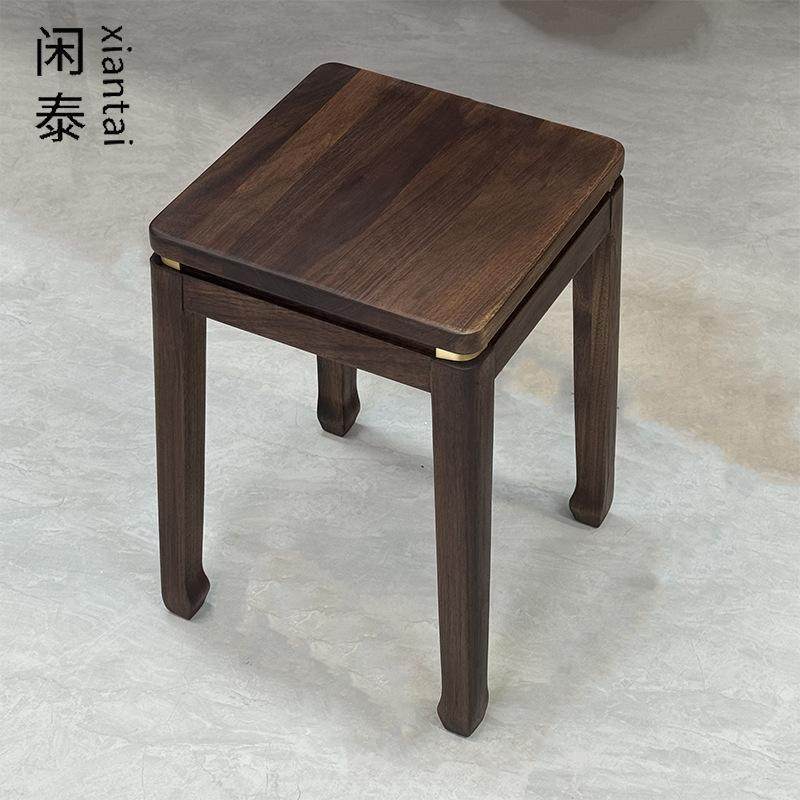 北美黑胡桃木高脚凳带叠加奢书桌脚餐马蹄轻学习可餐凳凳铜凳整装,淘宝优惠券,粉丝福利购,淘宝优惠卷