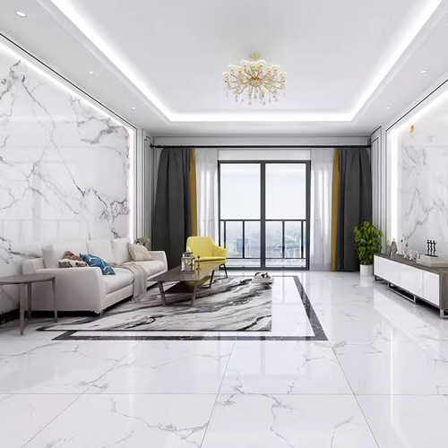 广东翡翠绿玉石瓷砖800x800黄色祥云玉地板砖防滑大理石全瓷磁砖 - 图1