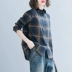 Xuân 2019 mới của phụ nữ Hàn Quốc nghệ thuật kẻ sọc retro rộng tay áo sơ mi dài tay giản dị - Áo sơ mi dài tay