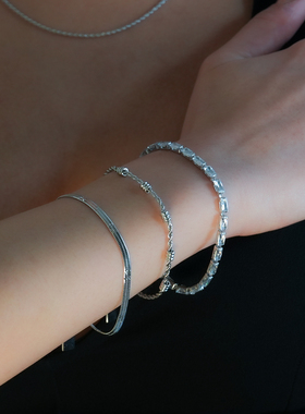 HACKNEY NINE英国伦敦轻奢饰品欧美雕刻星星蛇骨链手链18K镀白金