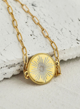 欧美轻奢白色珐琅雪花圆盘时尚