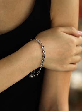 欧美手链独特中性现货轻奢银色