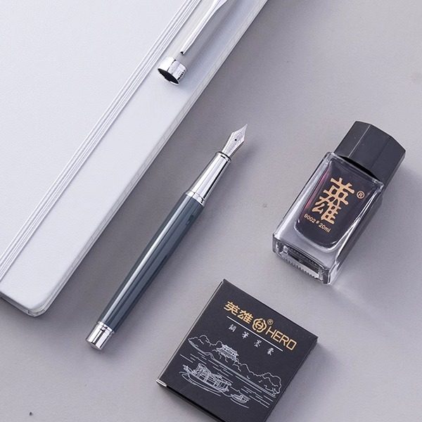 【定制礼品】HERO/英雄钢笔伴手礼6055A莫兰迪色系女士学生专用练字送领导老师生日纪念礼盒新年礼物定制刻字