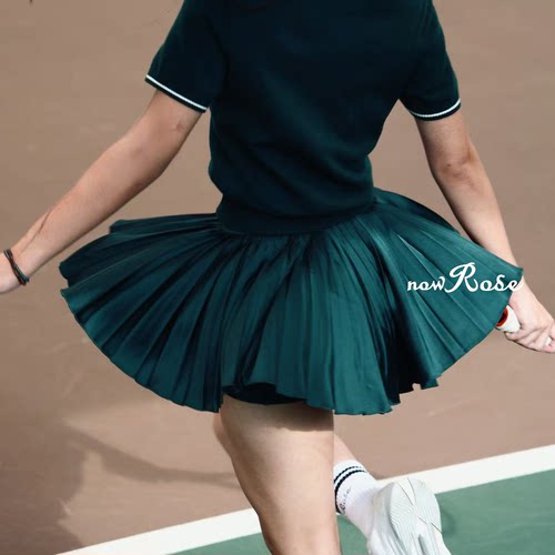 NowRose官方夏新款防走光专业网球服百褶裙裤运动风网球裙 - 图3
