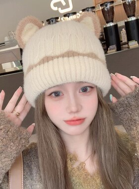 秋冬加绒保暖月子帽显脸小可睡