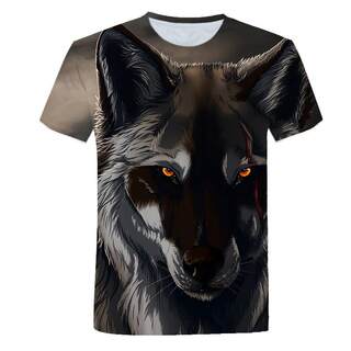 Pullover short sleeved animal printed men's t-shirt loose fi
