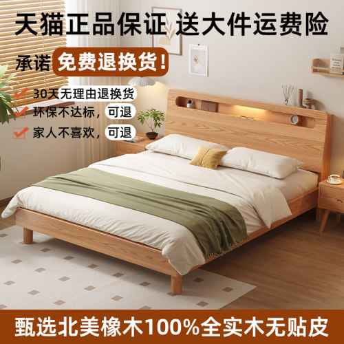 政府补贴床实木床现代简约榻榻米床出租房用单人床实木床双人床架 - 图2