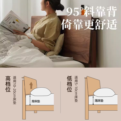 政府补贴床实木床现代简约1.5m家用单人床1.8m主卧红橡木双人床架 - 图0