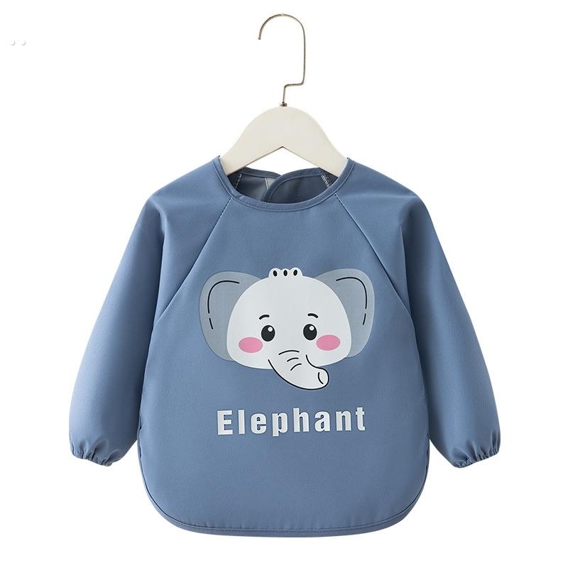 Children's bibs baby eating bibs autumn and winter waterproof and anti-dirty long-sleeved men's and women's baby children's kindergarten reversible wear
