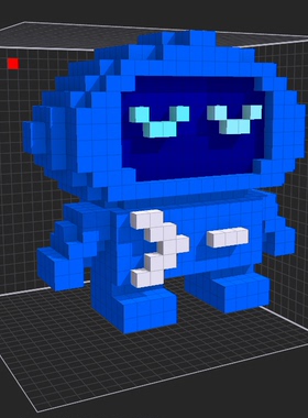 现货网红爆款Codex 3d像素小蓝3d打印潮玩桌面摆件周边生日礼物