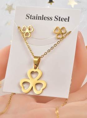 Titanium steel Set Necklace Earrings Stainless Steel Earring