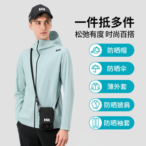 【经典款】HELLY HANSEN/HH 夏季新款男款防晒凉感户外追光防晒衣 - 图0